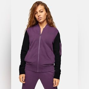 Outdoor Voices Cotton Terry Bomber Jacket, size Large, EUC